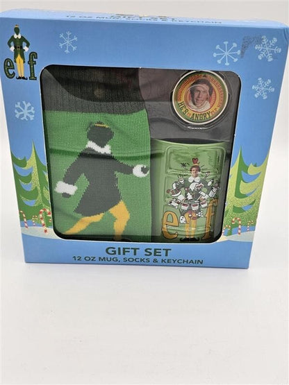 Buddy the ELF Movie Gift Set Mug Socks Keychain Will Ferrell Gift Box Christmas
