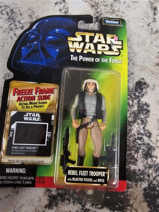 1997 POTF Star Wars Rebel Fleet Trooper with Blaster Pistol and Rifle Figure