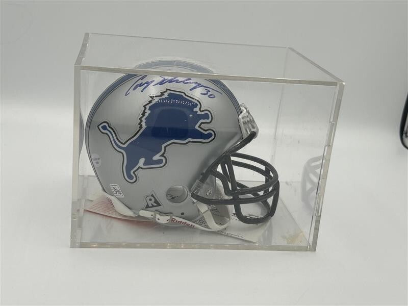 Detroit Loins Riddell Mini Helmet Cory Selsleshener Autograph