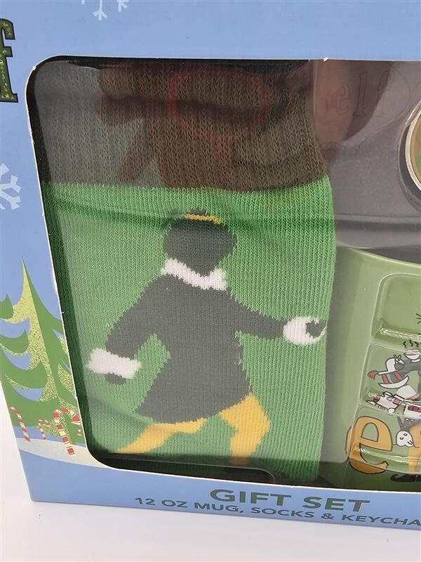 Buddy the ELF Movie Gift Set Mug Socks Keychain Will Ferrell Gift Box Christmas