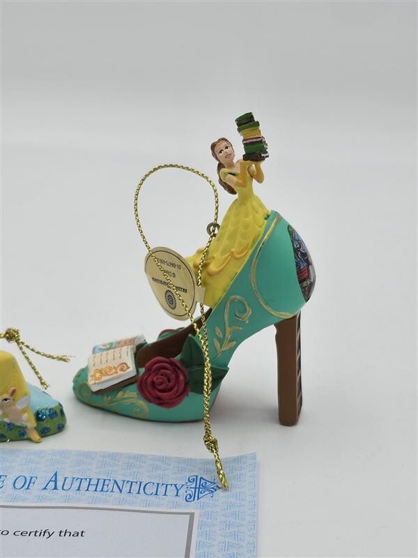 Bradford Exchange Disney Once upon A Slipper Ornaments Belle and Snow White