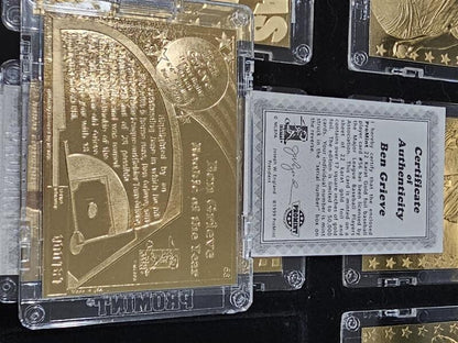 24 Karat Gold Card Collector Series 8 Cards - Thomas, Glavine, Grieve, etc.