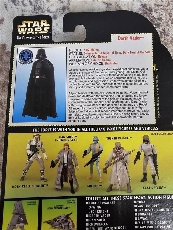 ACTION FIGURE: Star Wars POTF 1997 Collection 3 Darth Vader (Lightsaber)