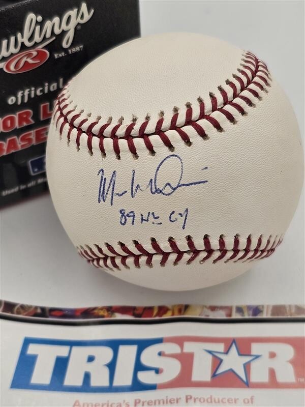 Autographed MARK DAVIS "89 NL CY" Official Major League Baseball w/ Tristar COA