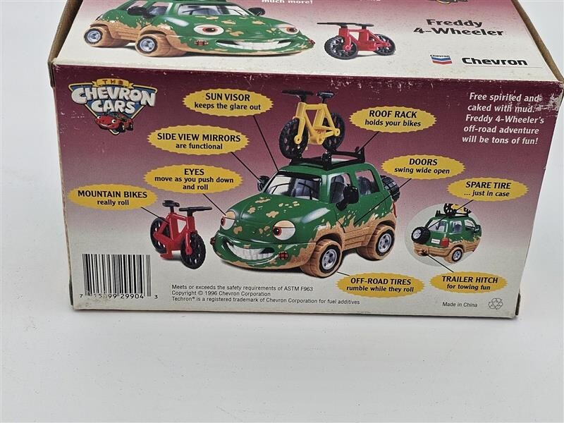 1996 The Chevron Cars - Freddy 4-Wheeler with 2 Mountain Bikes - New in Box!