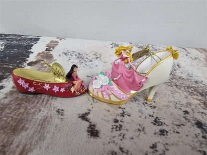 Disney Bradford Exchange Aurora & Mulan Collector’s Christmas Ornaments