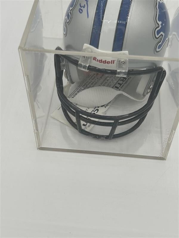 Detroit Loins Riddell Mini Helmet Cory Selsleshener Autograph