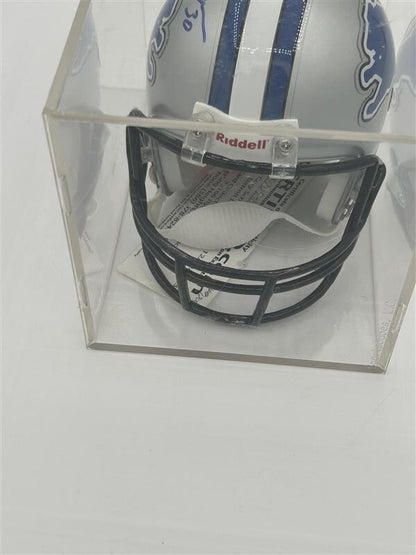 Detroit Loins Riddell Mini Helmet Cory Selsleshener Autograph