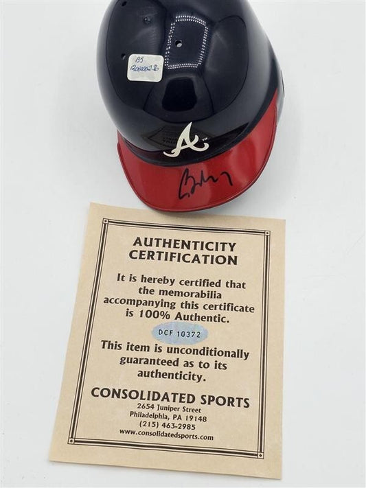Atlanta Braves Mini Plastic Batting Helmet signed by Greg Maddux