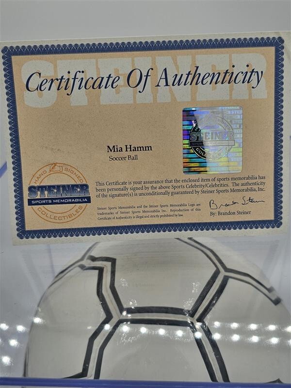 Autographed Mia Hamm Soccer Ball w/COA