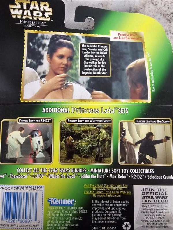 1997 STAR WARS PRINCESS LEIA AND LUKE SKYWALKER ACTION FIGURES FACTORY SEALED