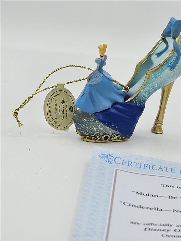 Bradford Exchange Disney Once upon A Slipper Ornaments Cinderella and Mulan