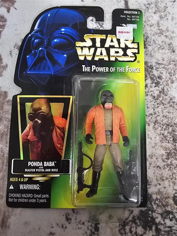 1996 Star Wars Power of the Force Ponda Baba w/Blaster Pistol and Rifle