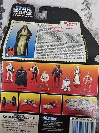 1995 Star Wars - Ben Obi-Wan Kenobi - Power of the Force w/Lightsaber and Cloak