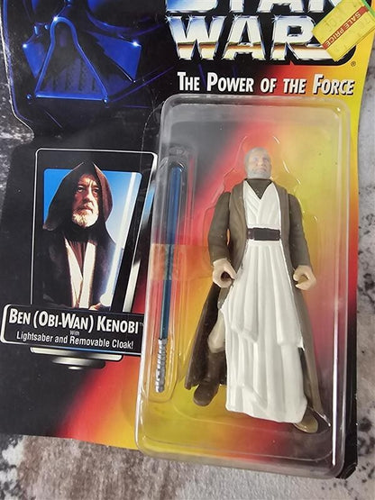 1995 Star Wars - Ben Obi-Wan Kenobi - Power of the Force w/Lightsaber and Cloak