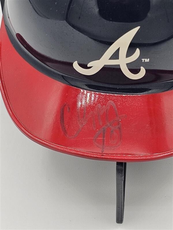 Chipper Jones Autograph Atlanta Braves Signed Micro Mini Baseball Helmet NO COA