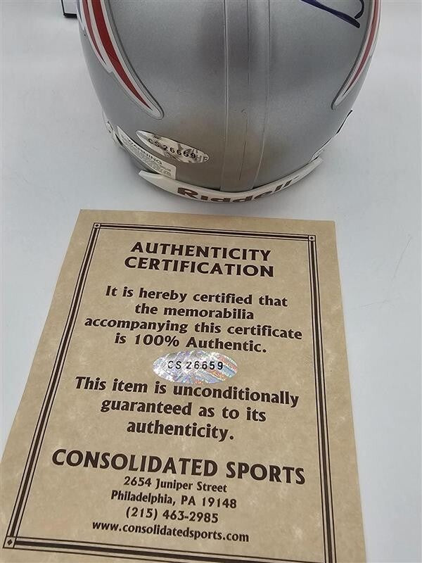 Drew Bledsoe Signed New England Patriots Speed Mini Helmet