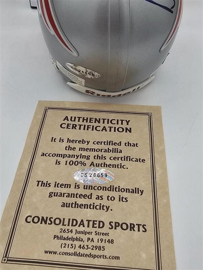Drew Bledsoe Signed New England Patriots Speed Mini Helmet